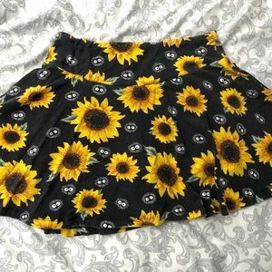 My neighbor tortoro studio ghibli skort - sunflowers black skirt shorts